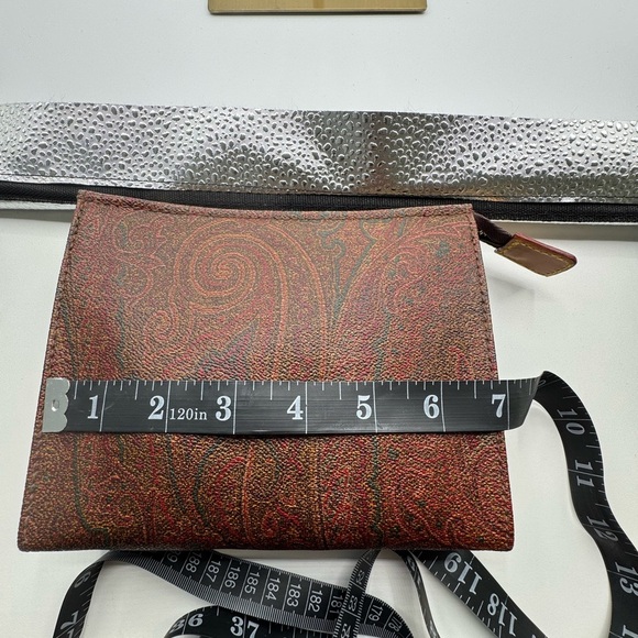 90s Etro Milano Paisley Coated Canvas Mini Clutch/Cosmetic Bag - Picture 11 of 13
